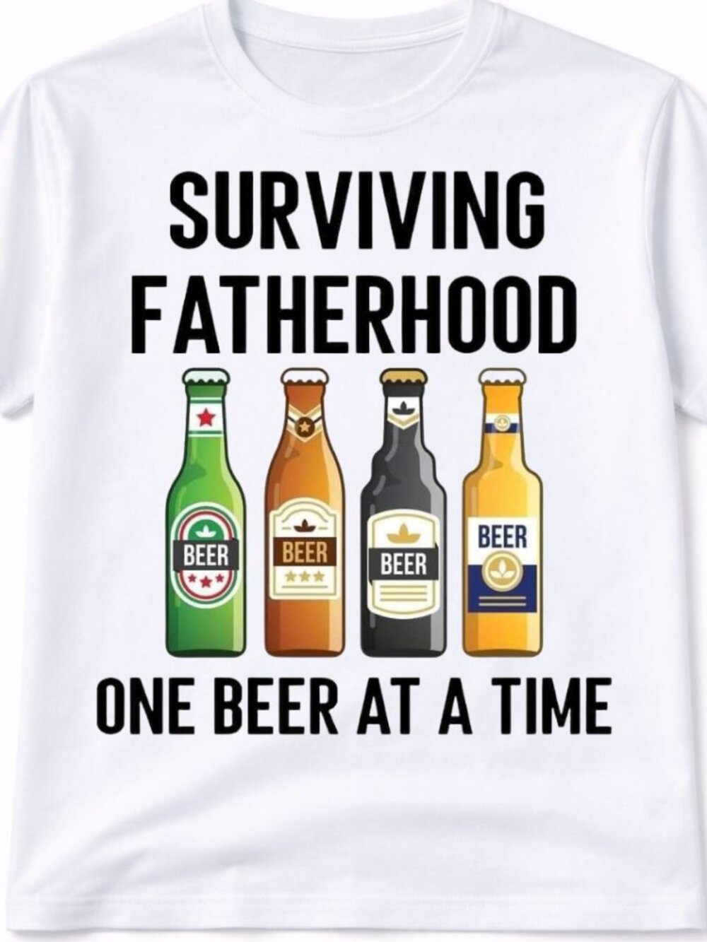 Surviving Fatherhood Graphic T Shirt Trendy Boutique Style Tee Mens Gifts White